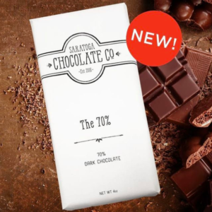 new 70 percent chocolate bar from saratoga chocolate company