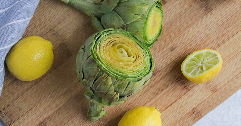 Artichoke cut in half