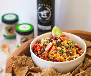 Mexican Corn Summer Salad with tortilla chips